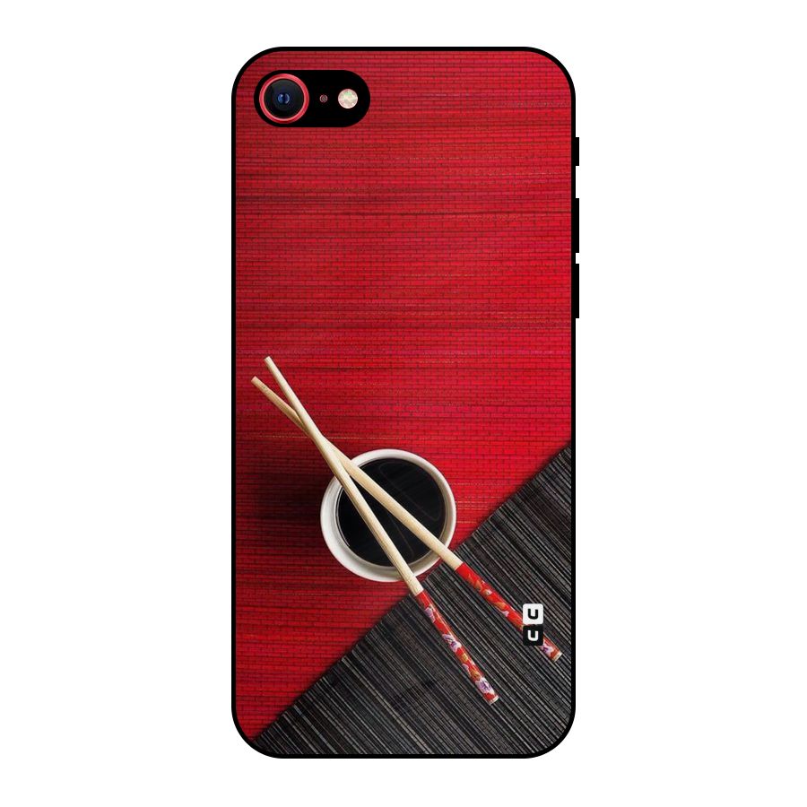 Chopstick Design Metal Back Case for iPhone SE 2022