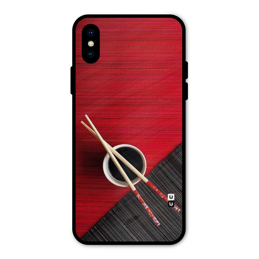 Chopstick Design Metal Back Case for iPhone X