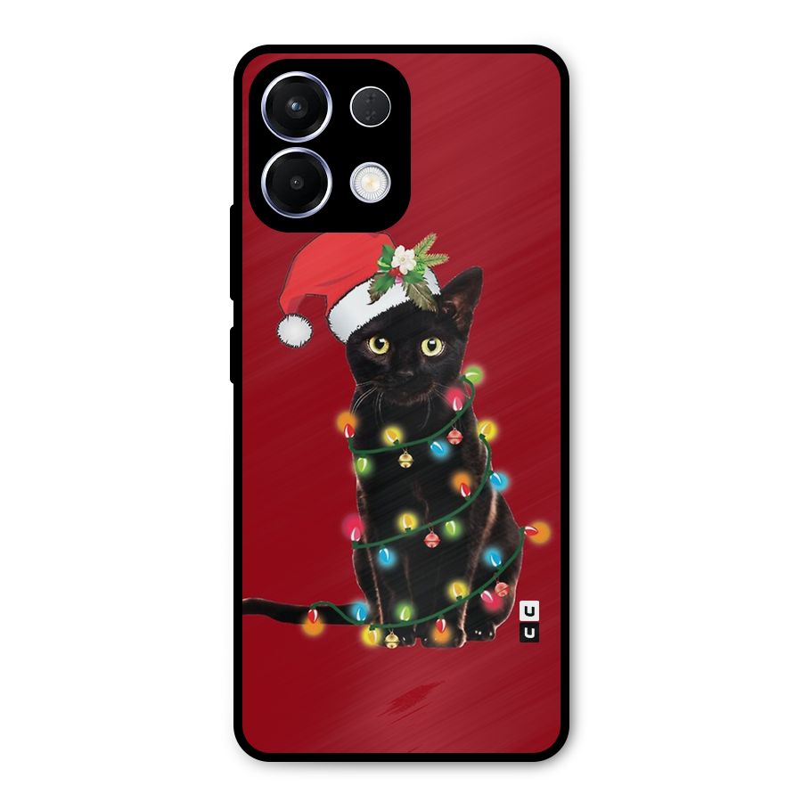 Christmas Cap Cat Metal Back Case for Oppo K13