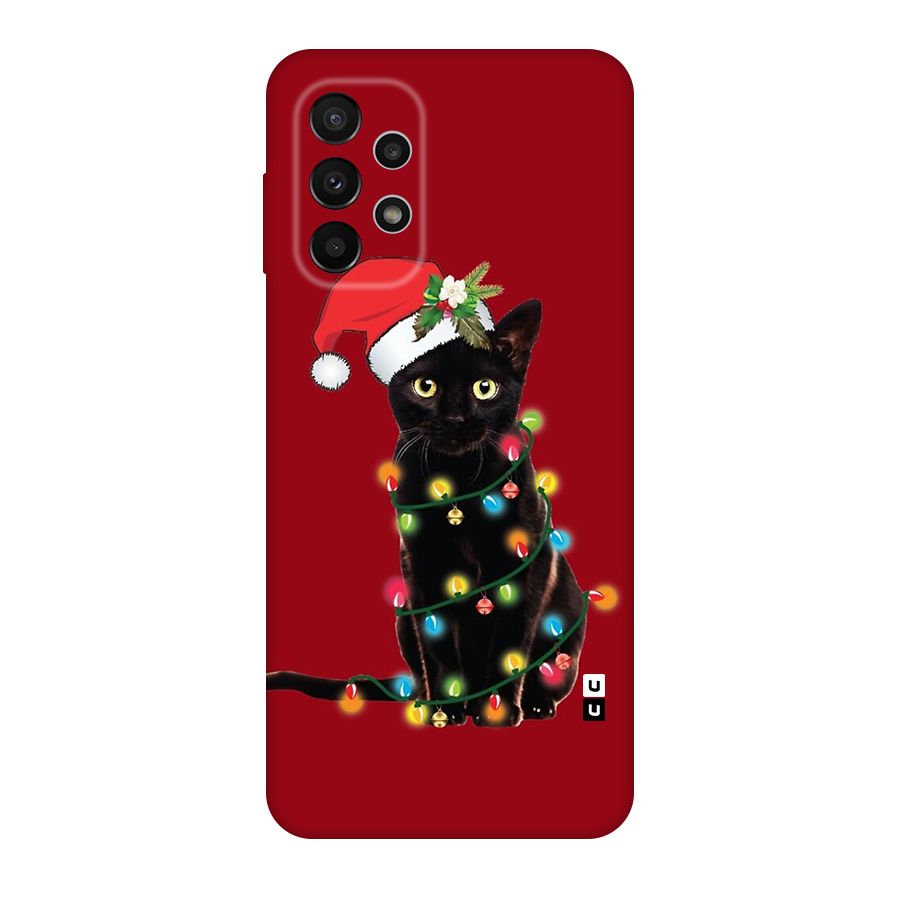 Christmas Cap Cat Original Polycarbonate Back Case for Galaxy A23