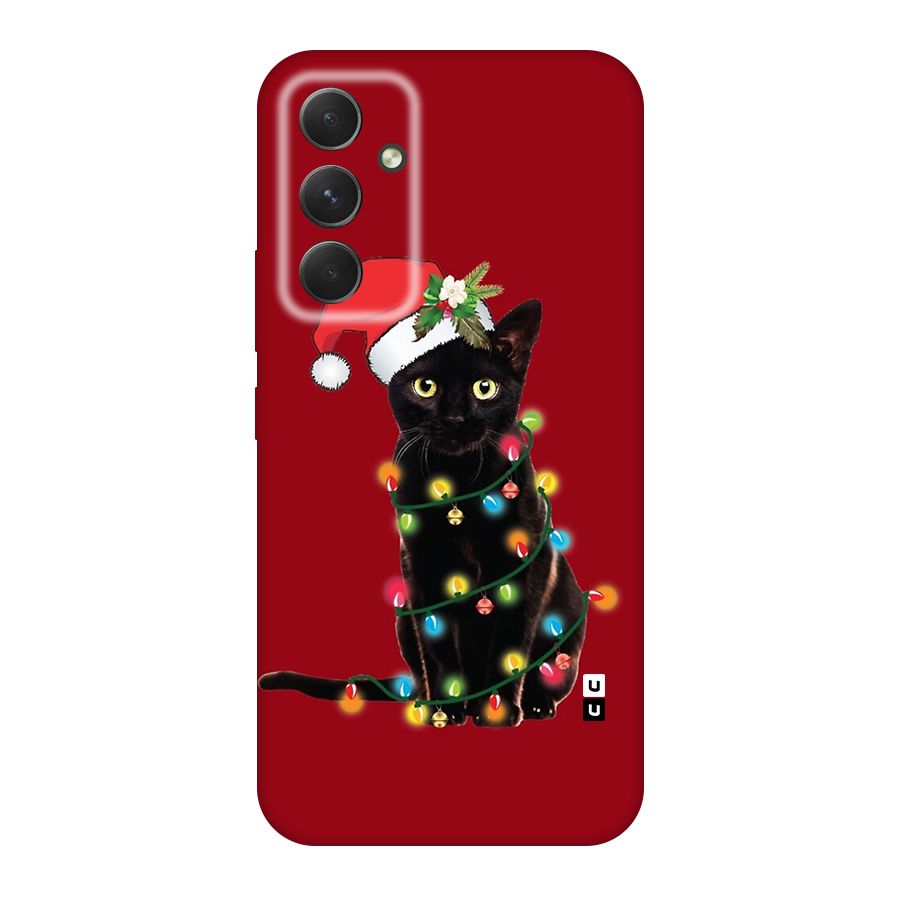 Christmas Cap Cat Original Polycarbonate Back Case for Galaxy A54