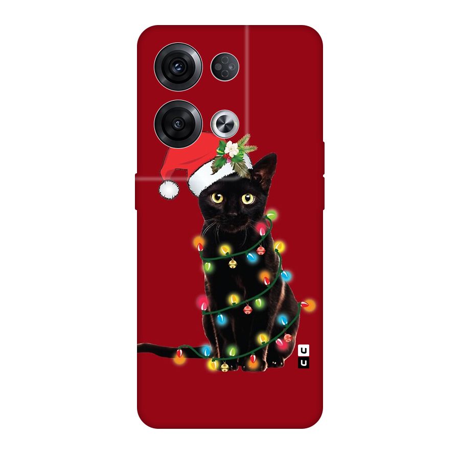 Christmas Cap Cat Original Polycarbonate Back Case for Oppo Reno8 Pro 5G
