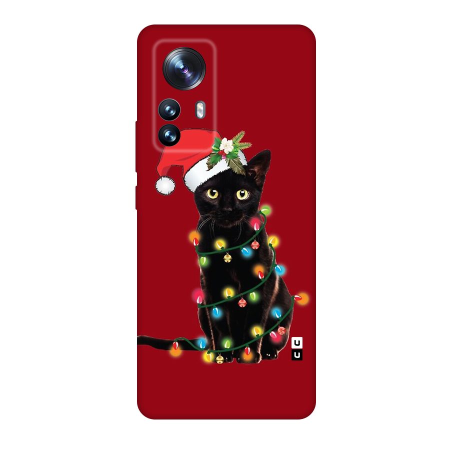 Christmas Cap Cute Cat Original Polycarbonate Back Case for Xiaomi 12 Pro