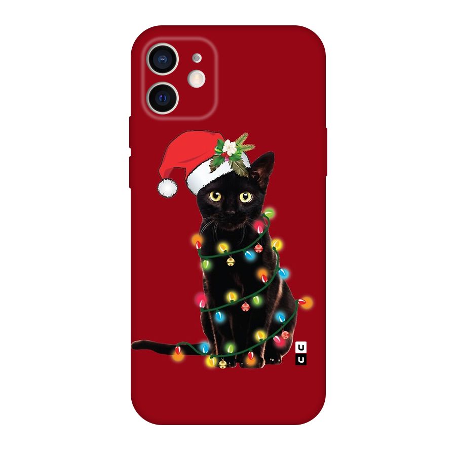 Christmas Cap Cute Cat Original Polycarbonate Back Case for iPhone 12