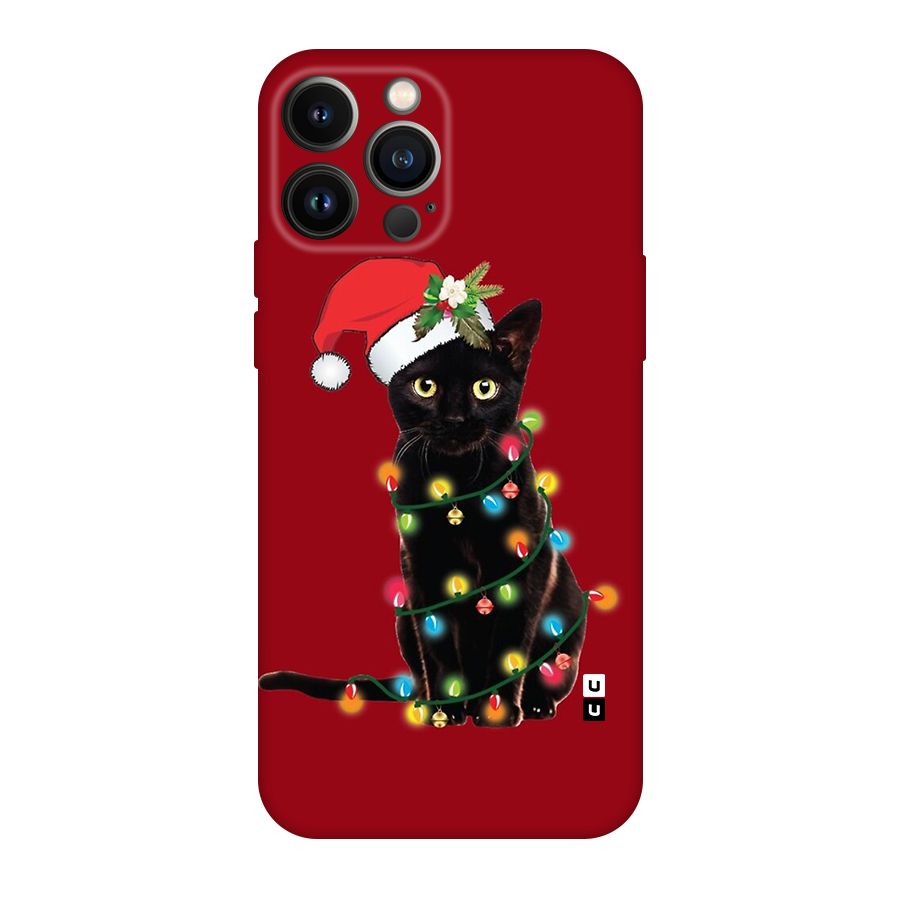 Christmas Cap Cute Cat Original Polycarbonate Back Case for iPhone 13 Pro Max