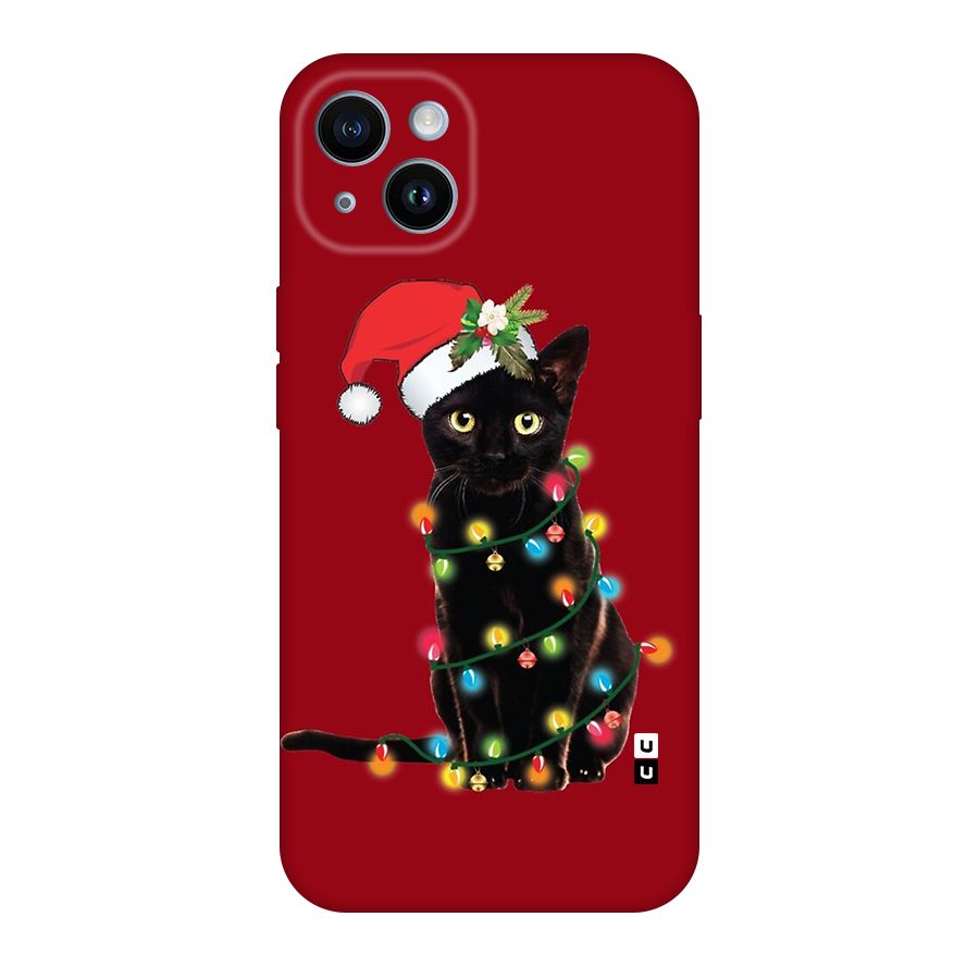 Christmas Cap Cute Cat Original Polycarbonate Back Case for iPhone 14