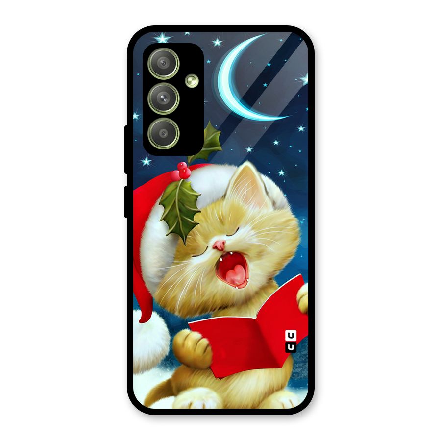 Christmas Cat Glass Back Case for Galaxy A54