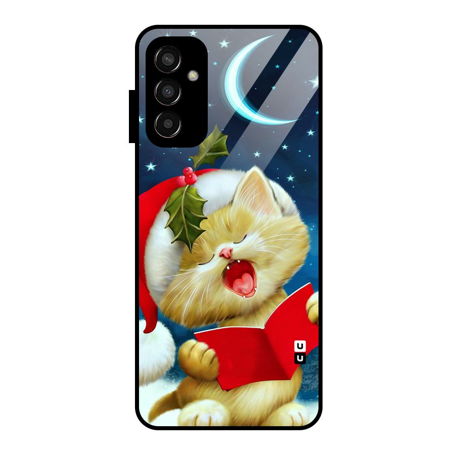 Christmas Cat Glass Back Case for Galaxy F13
