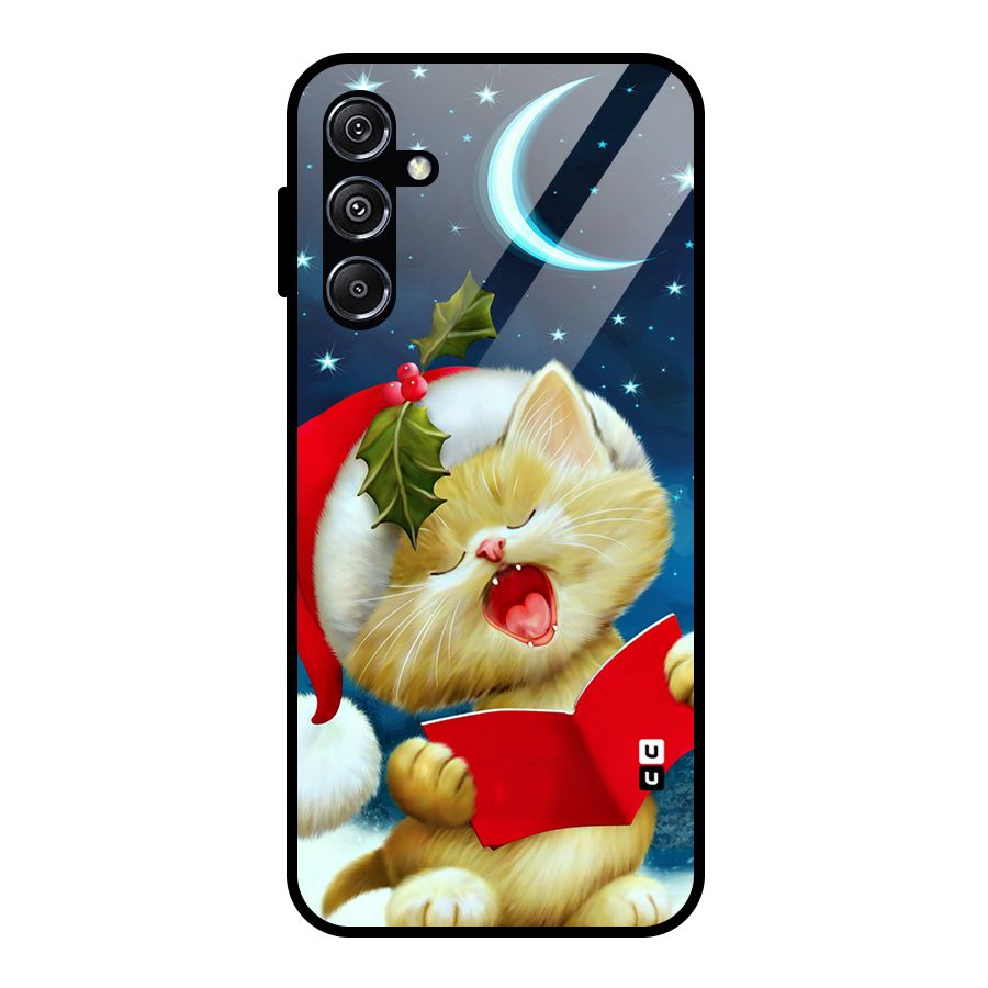 Christmas Cat Glass Back Case for Galaxy M34 5G