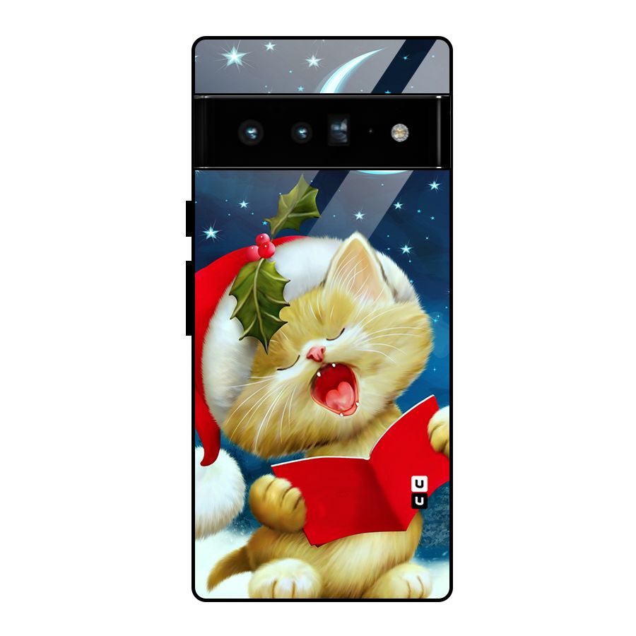 Christmas Cat Glass Back Case for Google Pixel 6 Pro