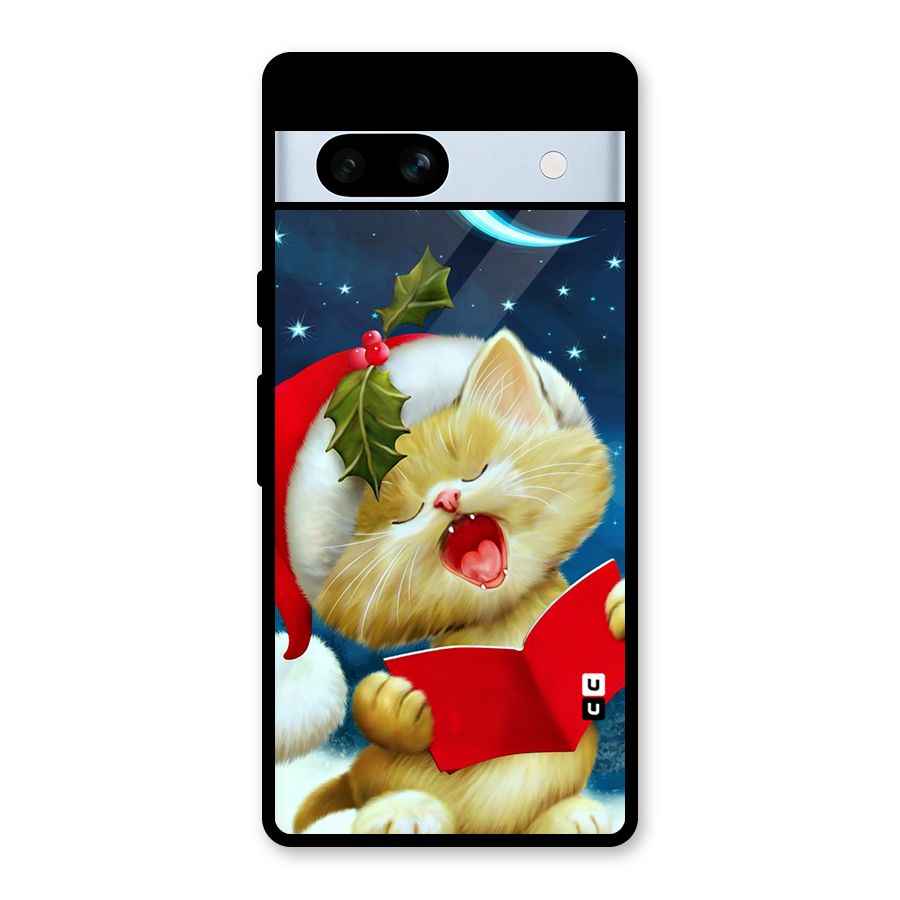 Christmas Cat Glass Back Case for Google Pixel 7a