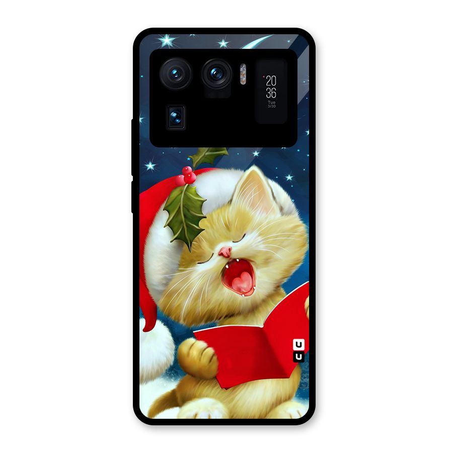 Christmas Cat Glass Back Case for Mi 11 Ultra