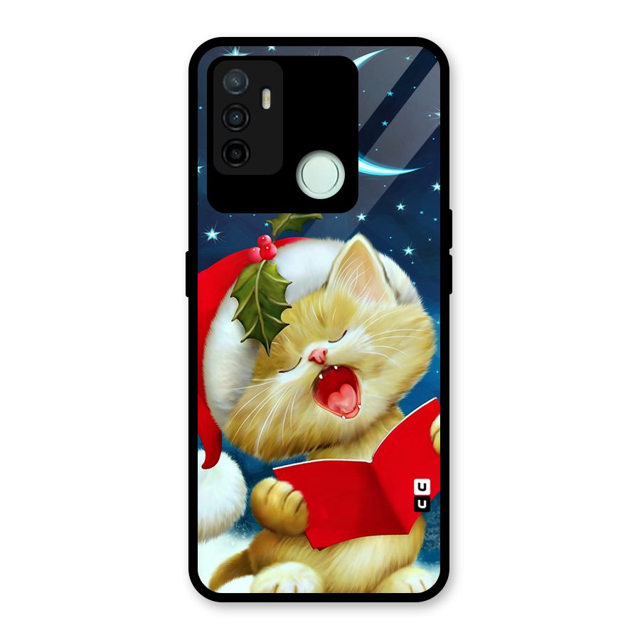 Christmas Cat Glass Back Case for Oppo A53