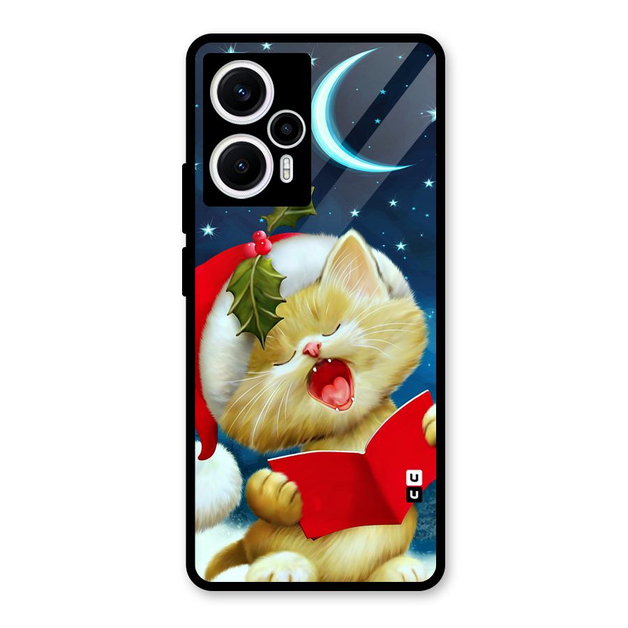 Christmas Cat Glass Back Case for Poco F5