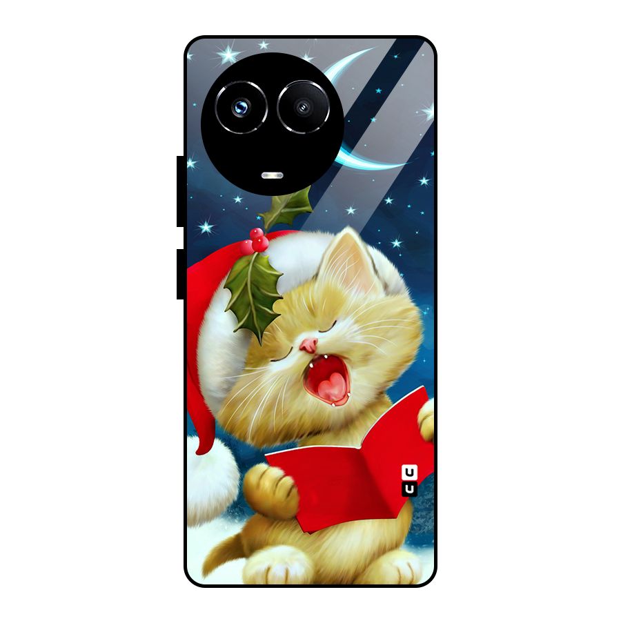 Christmas Cat Glass Back Case for Realme Narzo 60X