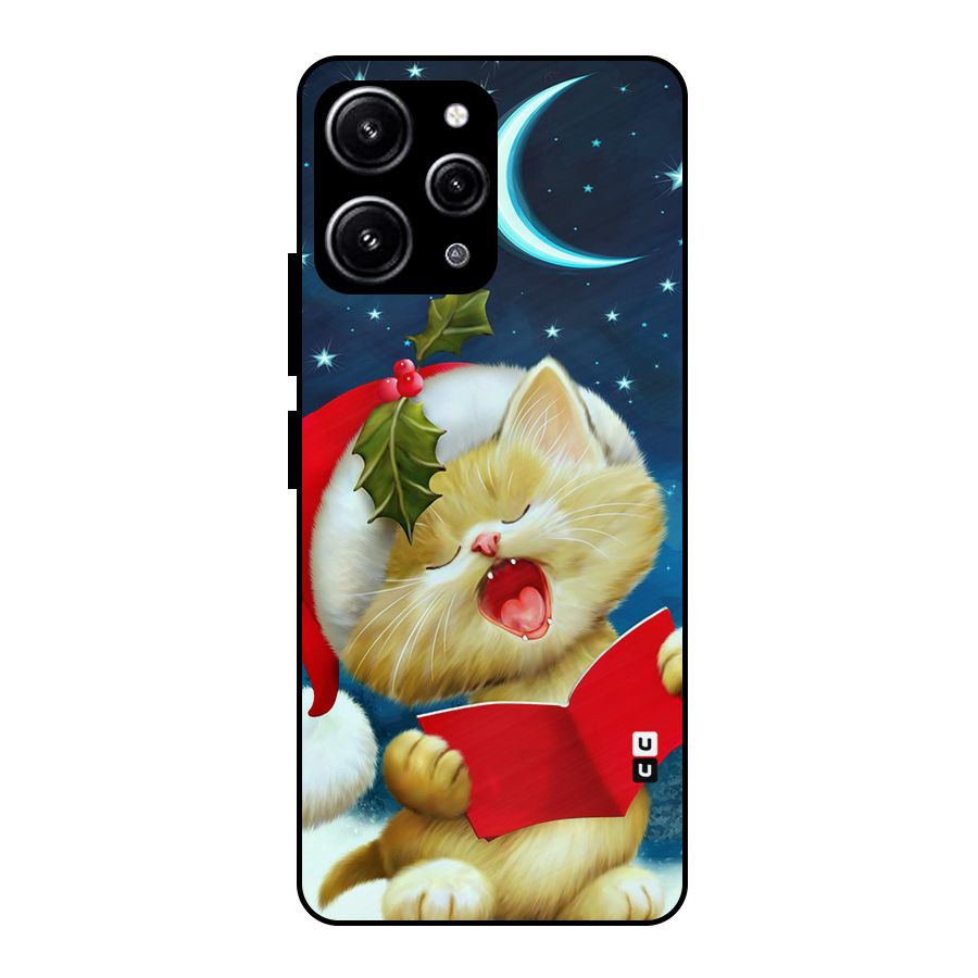Christmas Cat Glass Back Case for Redmi 12 4G