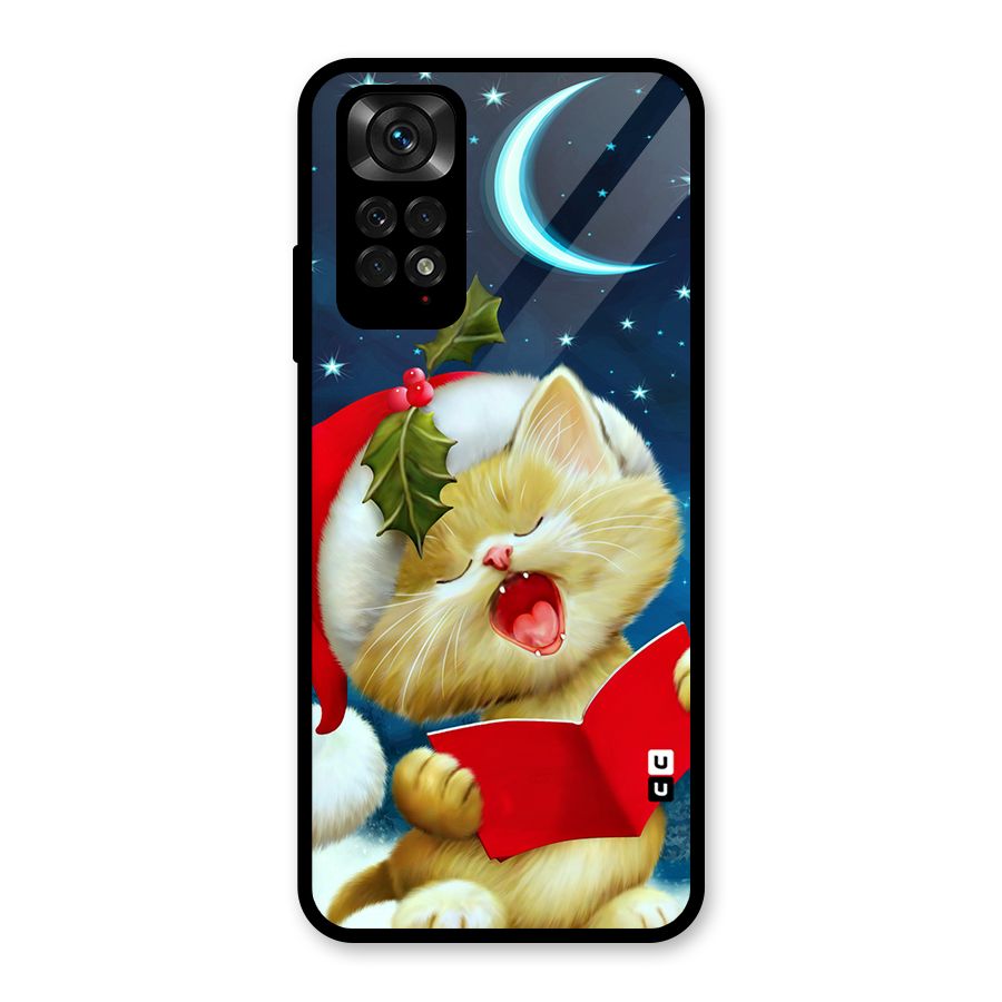 Christmas Cat Glass Back Case for Redmi Note 11S