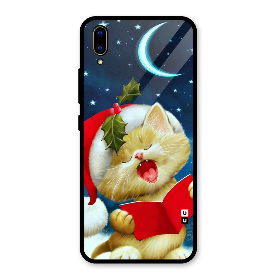 Christmas Cat Glass Back Case for Vivo V11 Pro