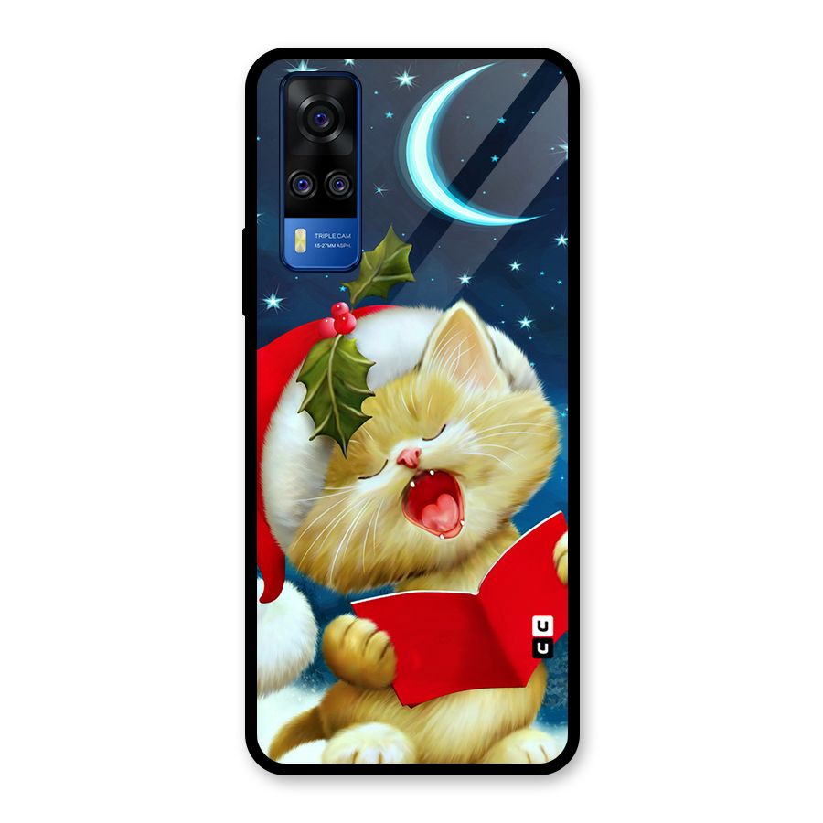 Christmas Cat Glass Back Case for Vivo Y31