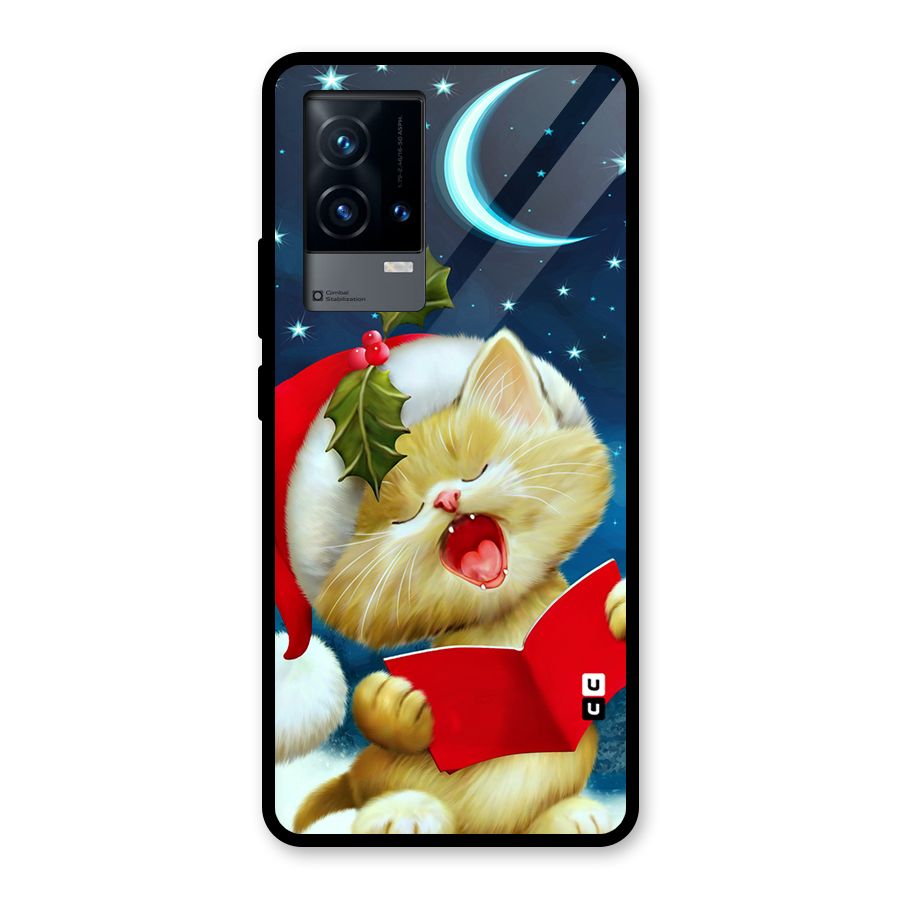 Christmas Cat Glass Back Case for iQOO 9 5G