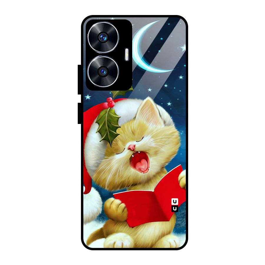 Christmas Cat Glass Back Case for realme C55