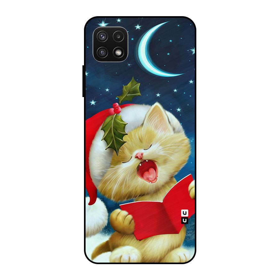 Christmas Cat Metal Back Case for Galaxy A22 5G