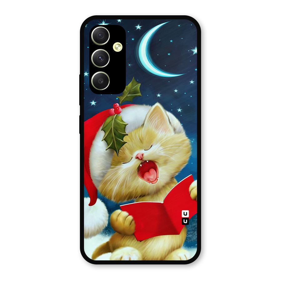 Christmas Cat Metal Back Case for Galaxy A34