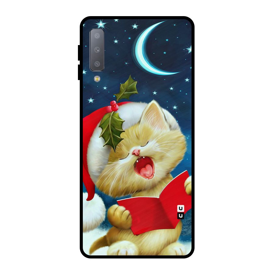 Christmas Cat Metal Back Case for Galaxy A7 (2018)