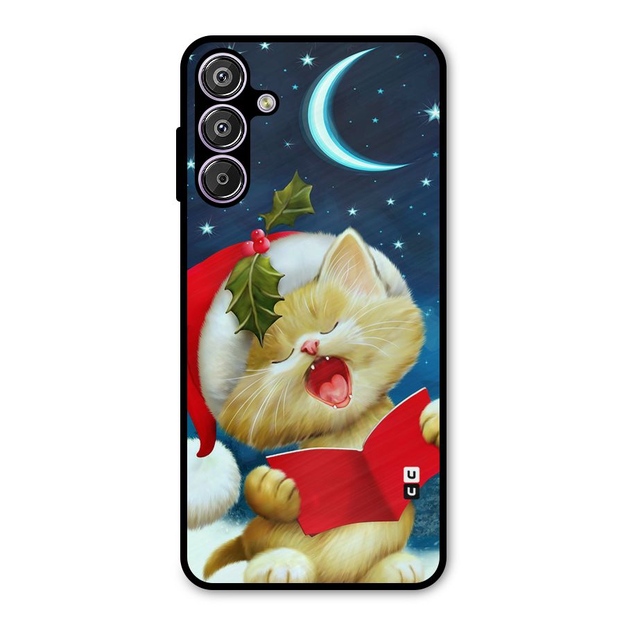 Christmas Cat Metal Back Case for Galaxy M15