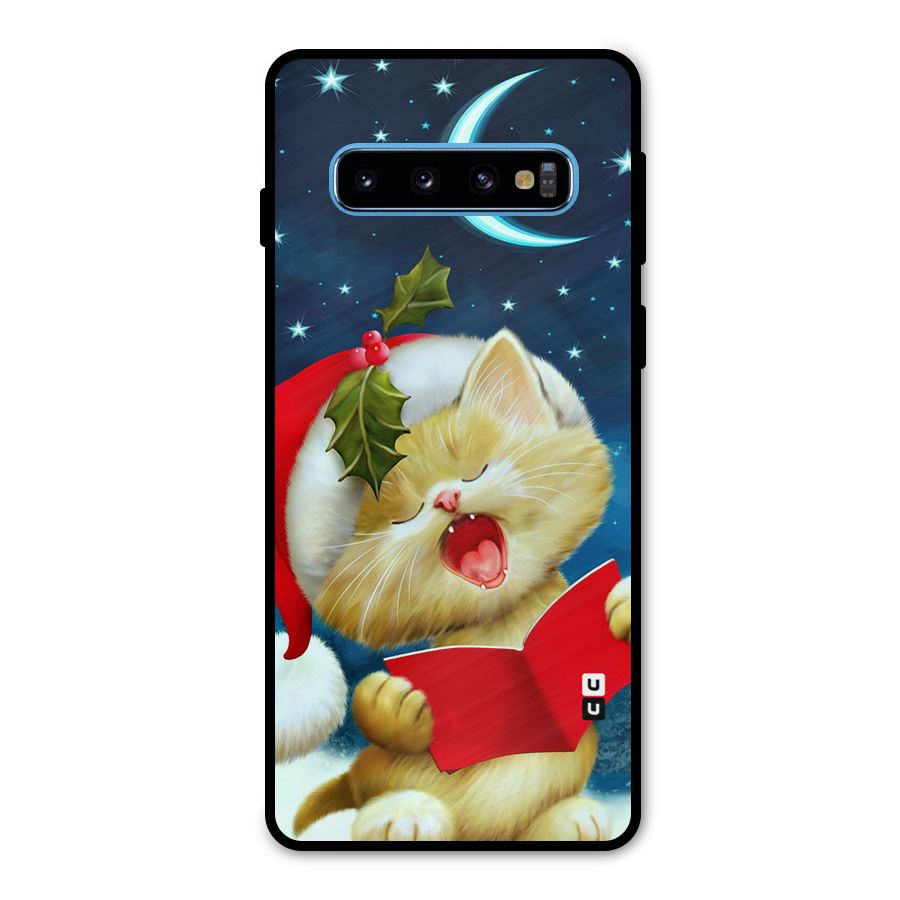 Christmas Cat Metal Back Case for Galaxy S10