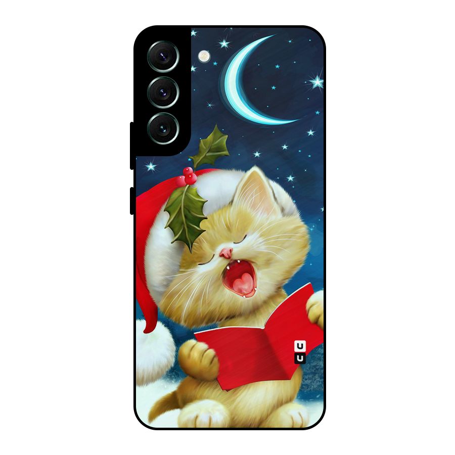 Christmas Cat Metal Back Case for Galaxy S22 Plus 5G