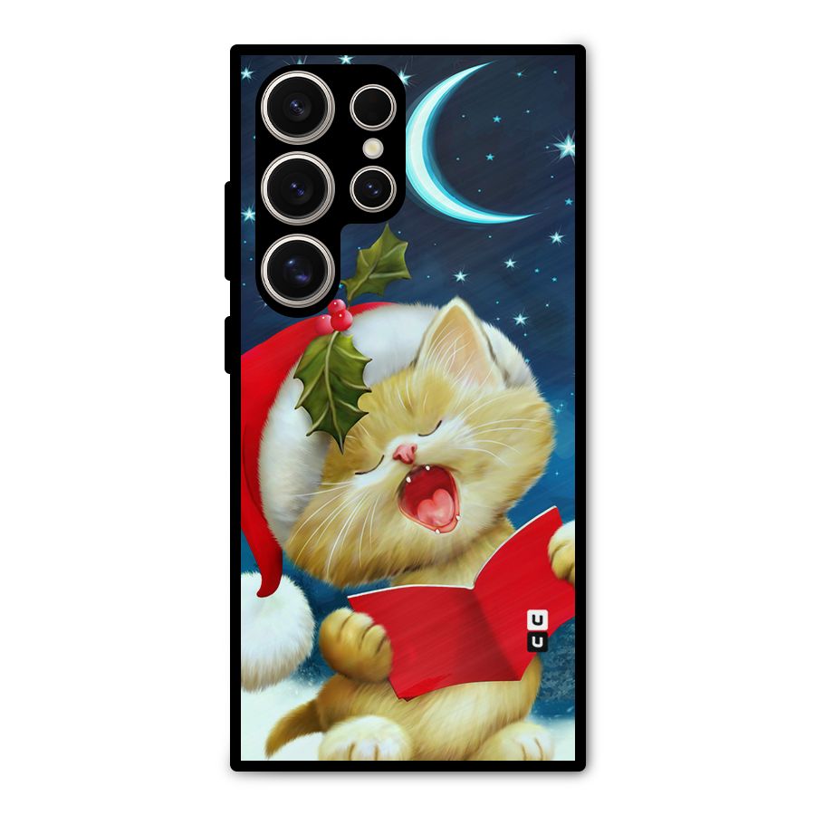 Christmas Cat Metal Back Case for Galaxy S24 Ultra