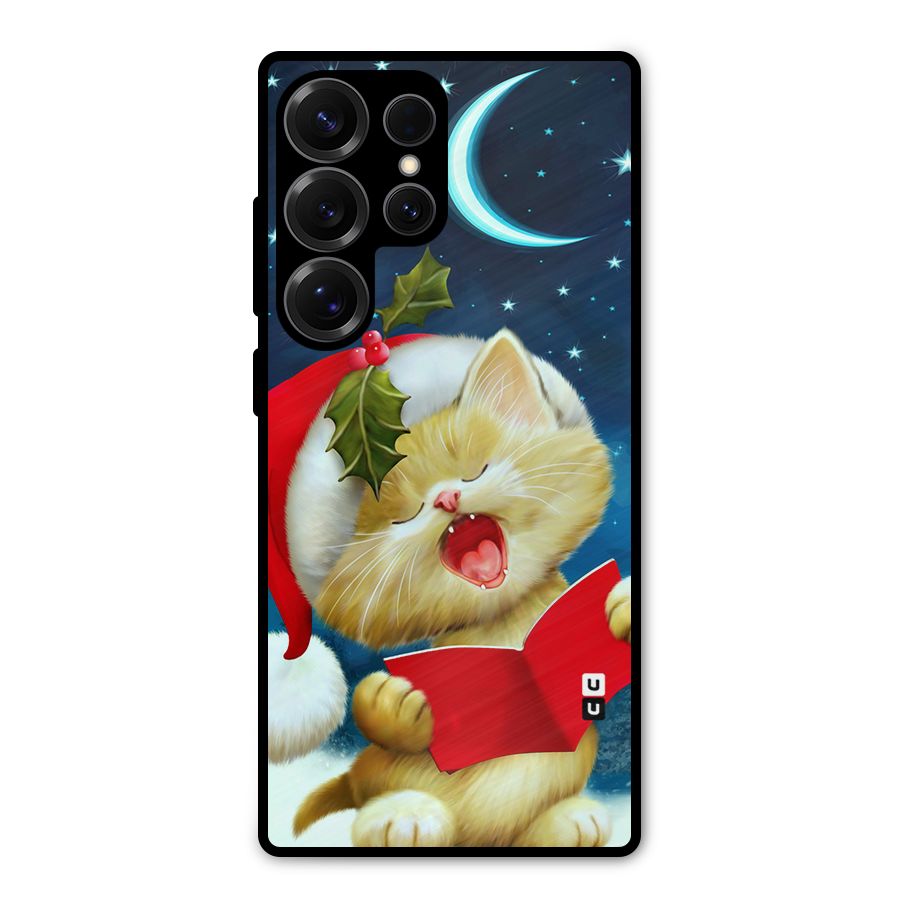 Christmas Cat Metal Back Case for Galaxy S25 Ultra