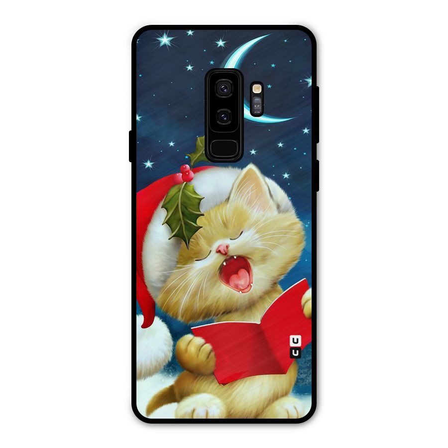 Christmas Cat Metal Back Case for Galaxy S9 Plus