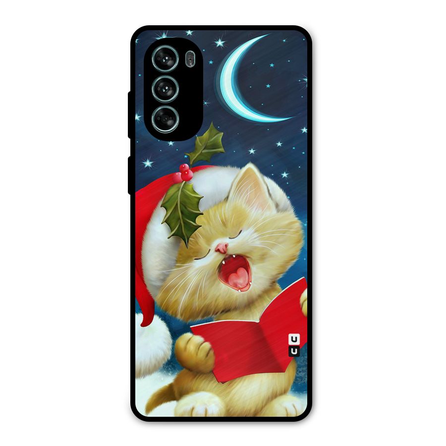 Christmas Cat Metal Back Case for Moto G62