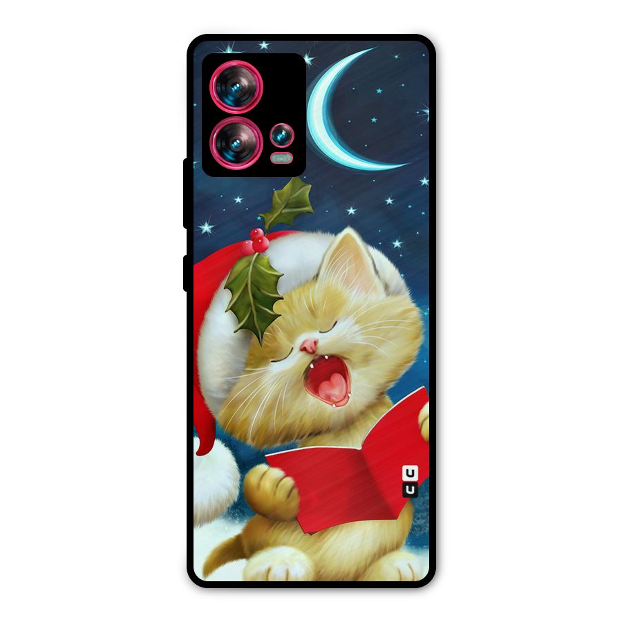 Christmas Cat Metal Back Case for Motorola Edge 30 Fusion