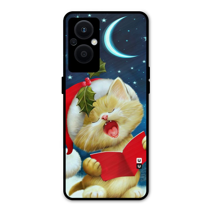 Christmas Cat Metal Back Case for Oppo F21s Pro 5G