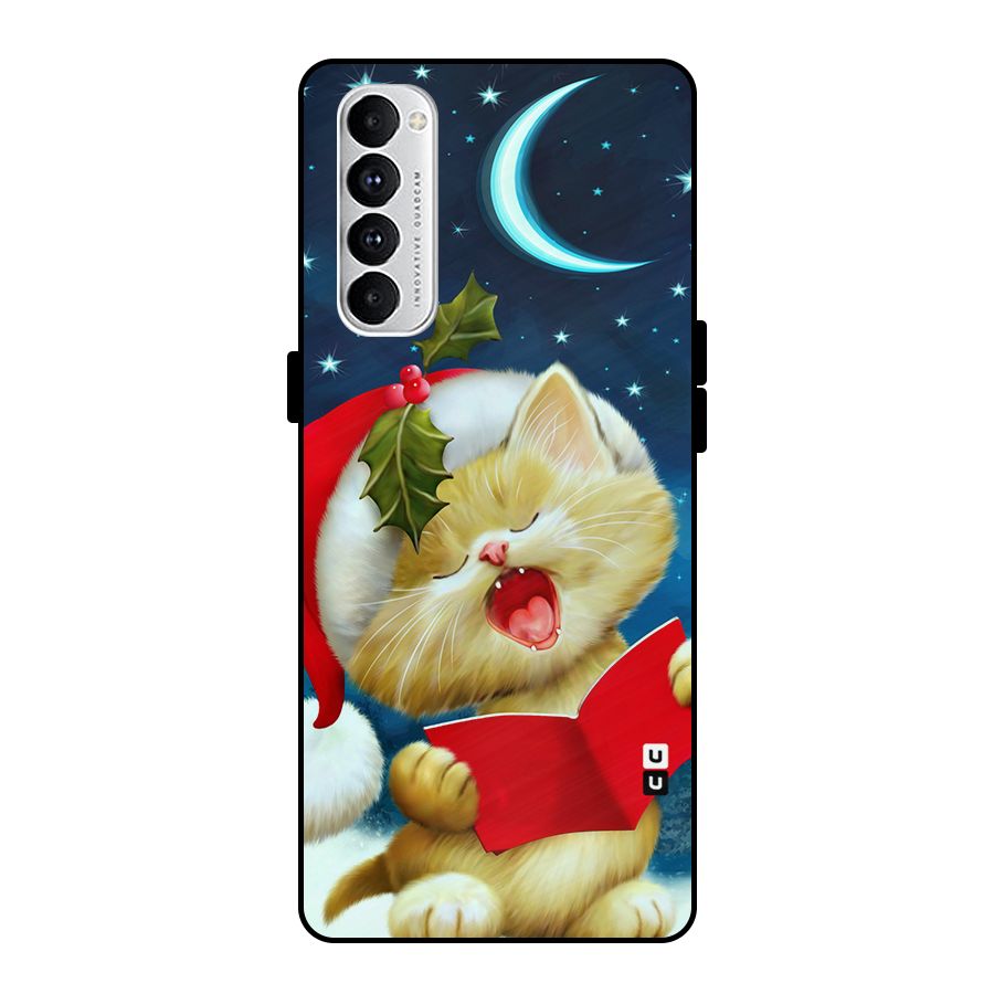 Christmas Cat Metal Back Case for Oppo Reno4 Pro