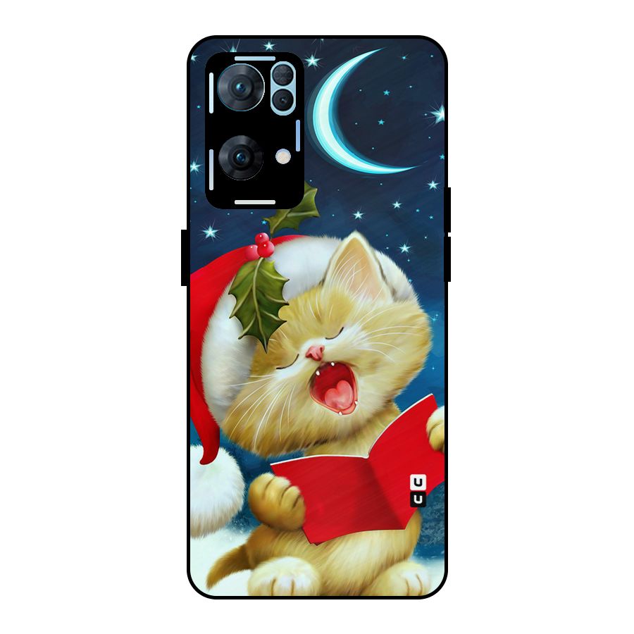 Christmas Cat Metal Back Case for Oppo Reno7 Pro 5G