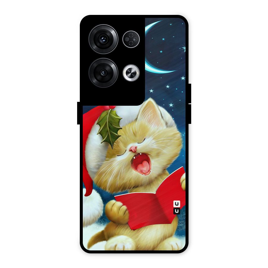 Christmas Cat Metal Back Case for Oppo Reno8 Pro 5G