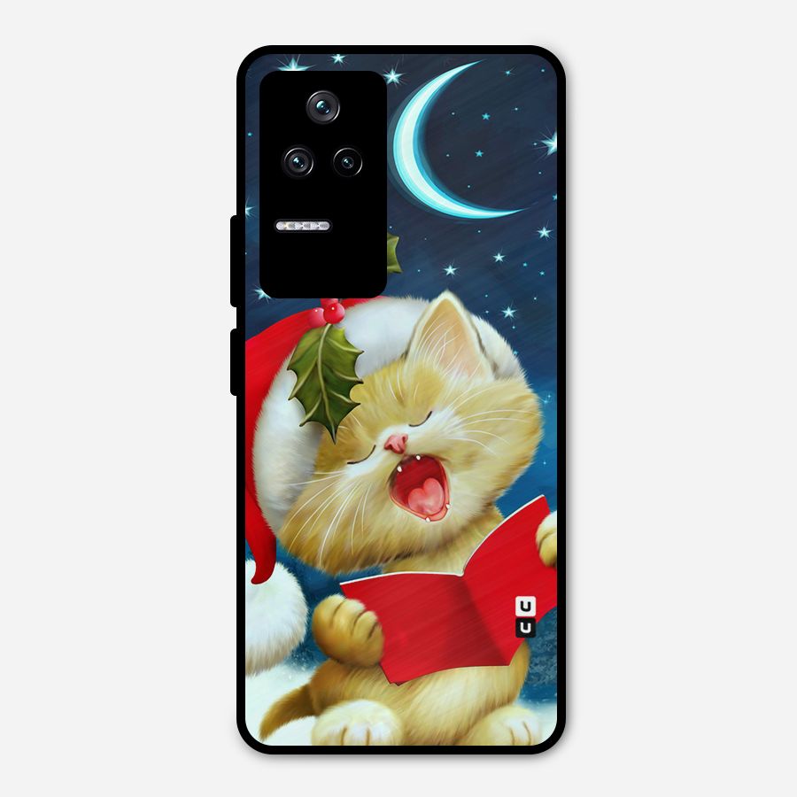 Christmas Cat Metal Back Case for Poco F4 5G