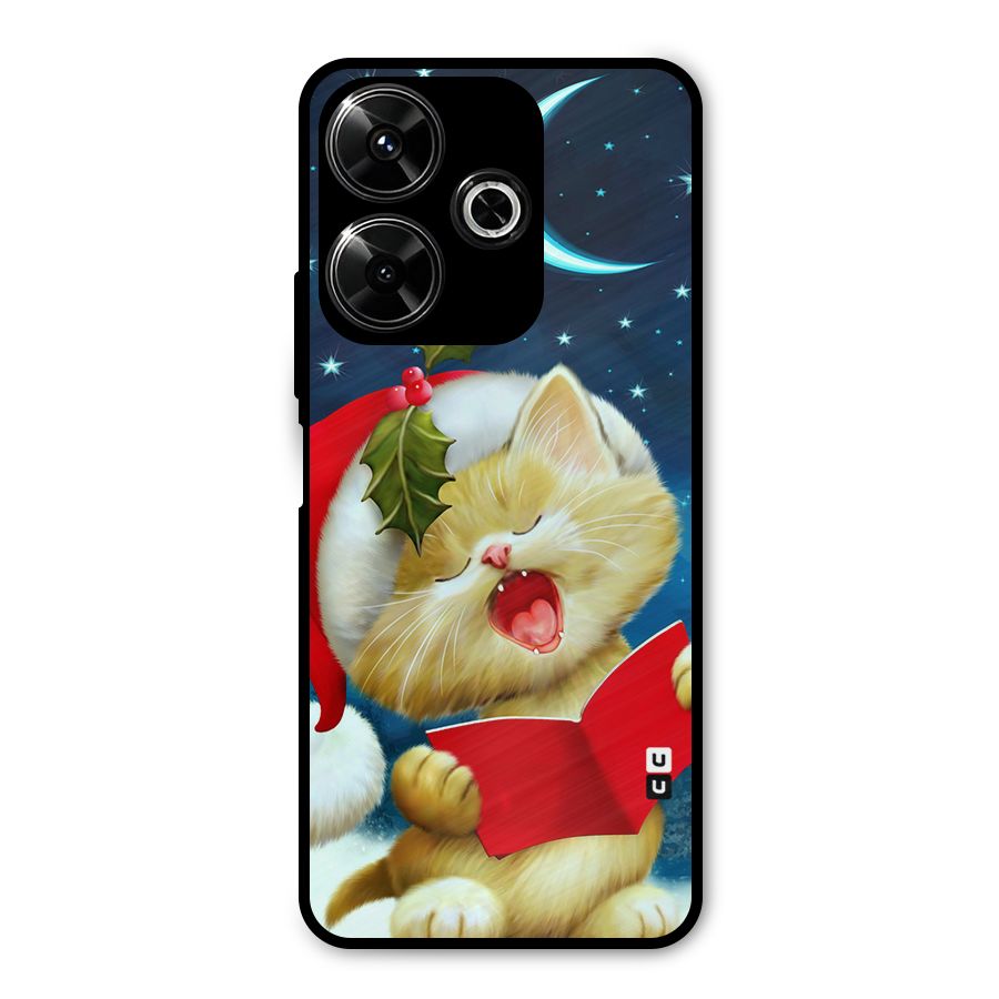 Christmas Cat Metal Back Case for Poco M6 Plus
