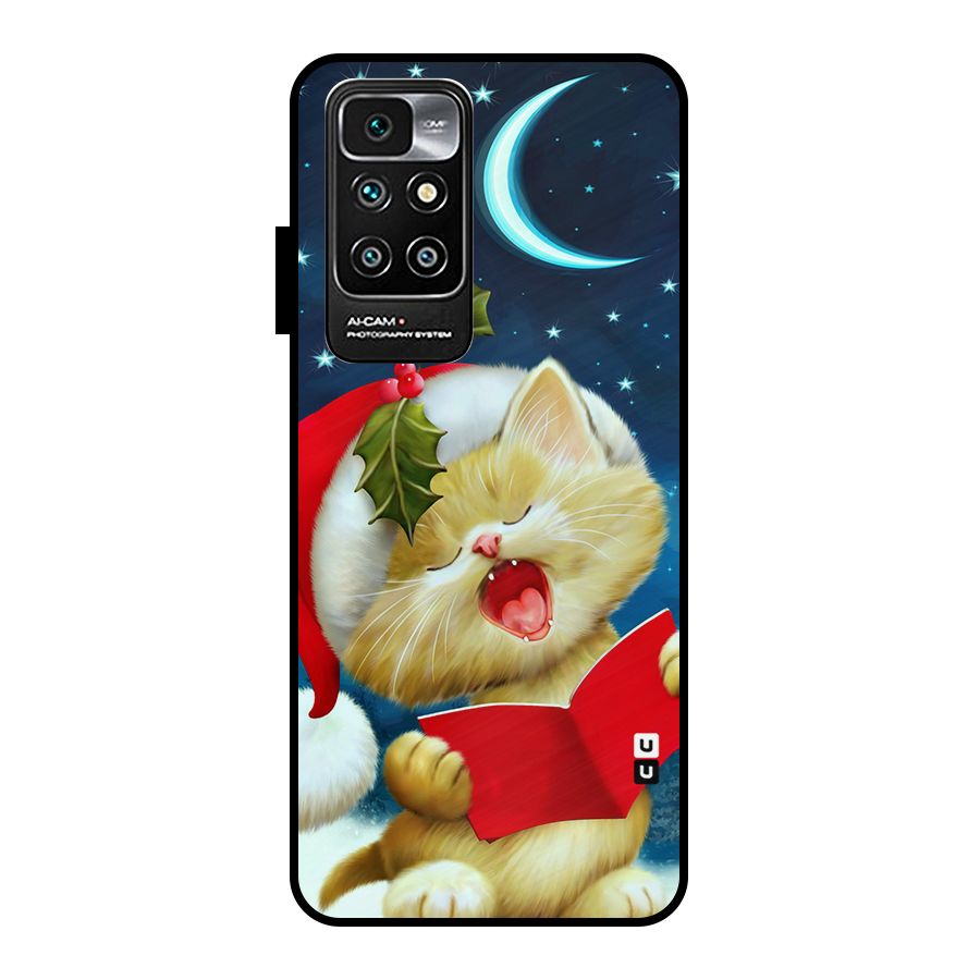 Christmas Cat Metal Back Case for Redmi 10 Prime