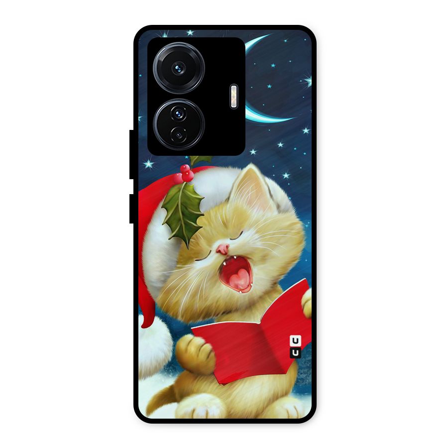 Christmas Cat Metal Back Case for Vivo T1 Pro