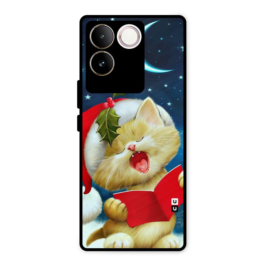 Christmas Cat Metal Back Case for Vivo T2 Pro