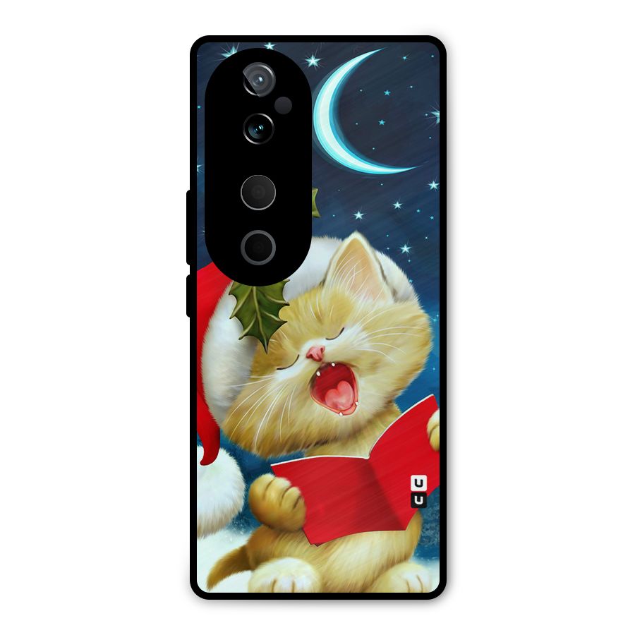 Christmas Cat Metal Back Case for Vivo T3 Ultra