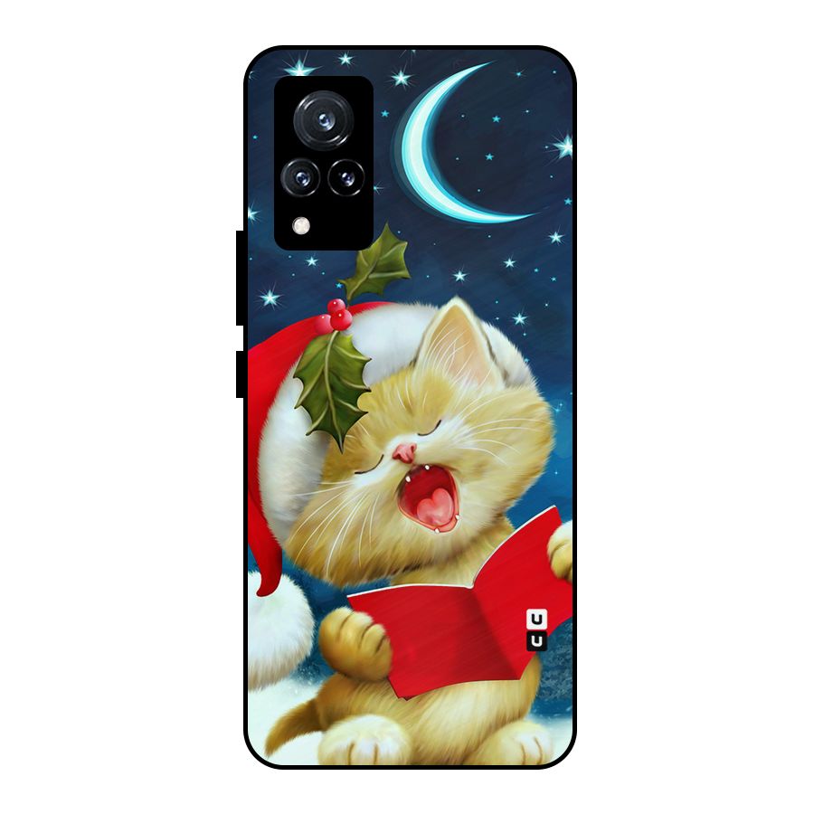 Christmas Cat Metal Back Case for Vivo V21 5G