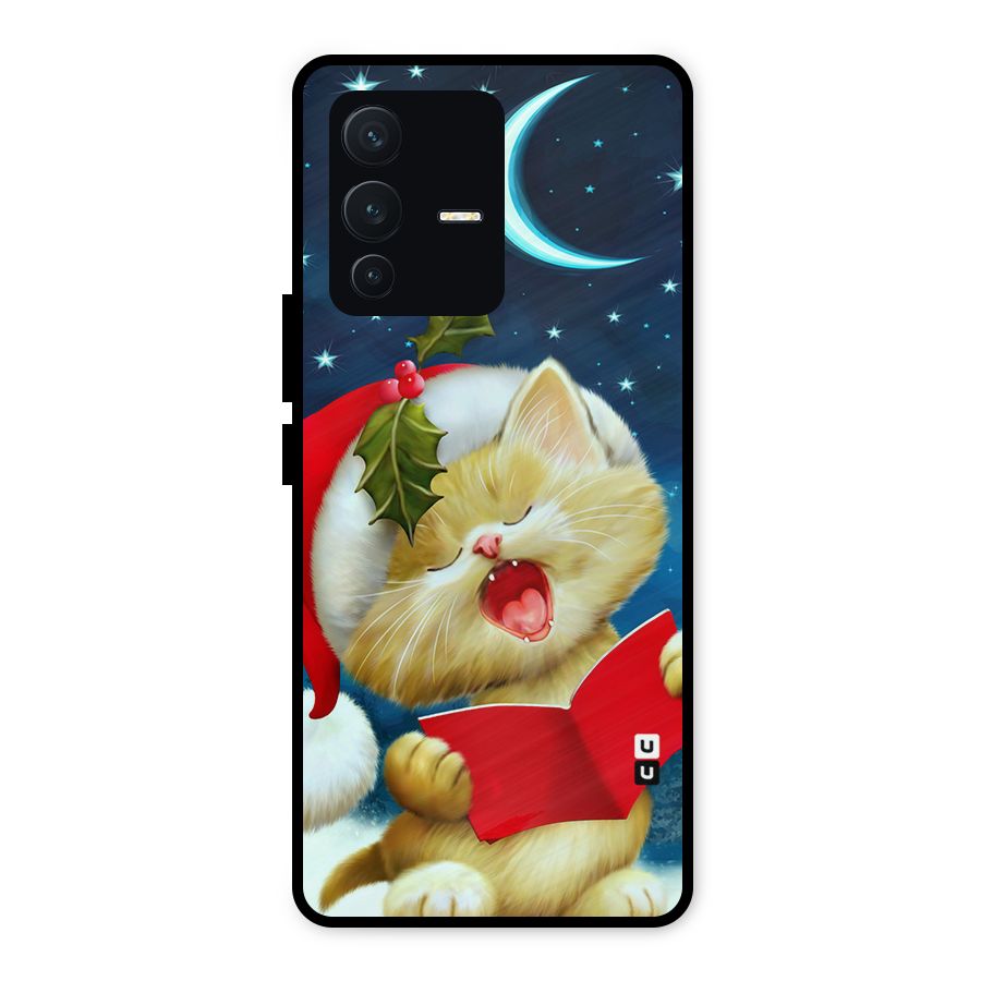 Christmas Cat Metal Back Case for Vivo V23 5G