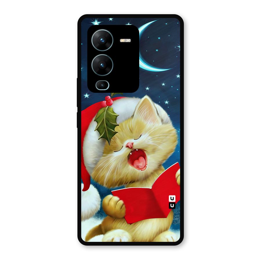 Christmas Cat Metal Back Case for Vivo V25 Pro