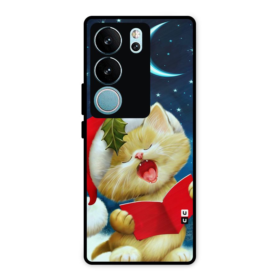 Christmas Cat Metal Back Case for Vivo V29
